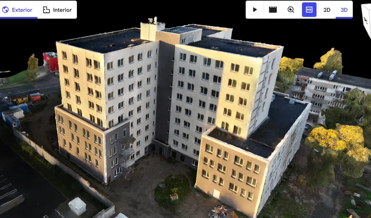 Ēkas 3D modelis — fasādes
