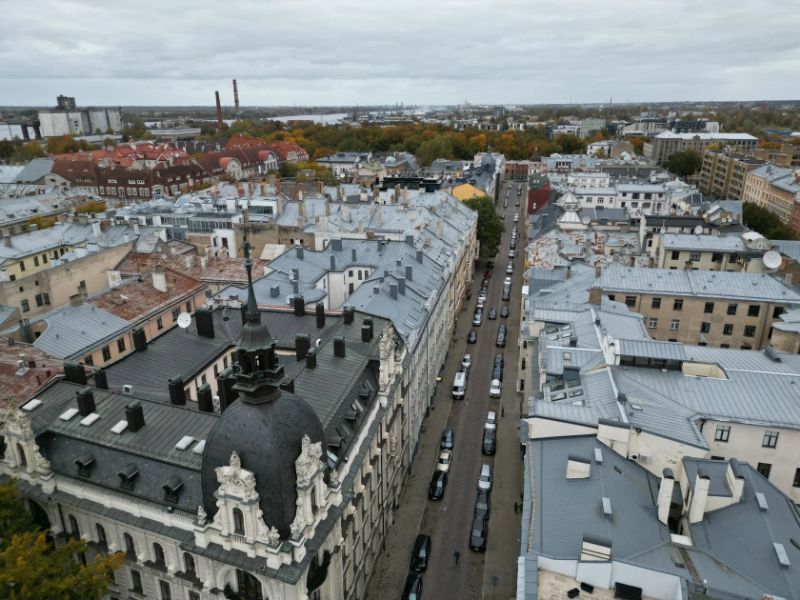 Jumti un pilsētas struktūra no gaisa